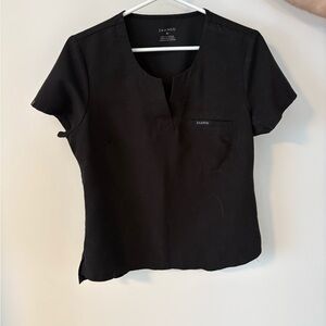 Jaanuu Black V-Notch Short Sleeve Scrub Top